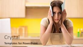  Presentation with budget - Audience pleasing PPT theme consisting of young woman wife in budget backdrop and a coral colored foreground