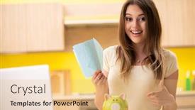  Presentation with budget - Colorful slide deck enhanced with  backdrop and a  colored foreground