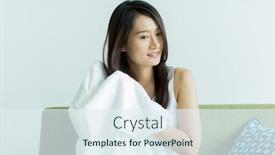  Presentation with hair - Colorful presentation theme enhanced with young-woman-wiping-her-hair backdrop and a sky blue colored foreground