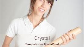  Presentation with baseball - Slides enhanced with young woman with a baseball bat background and a lemonade colored foreground