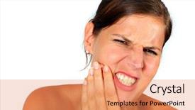 Presentation with teeth pain - Presentation having young woman with a pain background and a  colored foreground