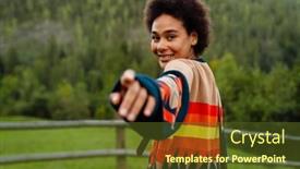  Presentation with forward - Presentation featuring young-woman-with-african-hairstyle background and a tawny brown colored foreground