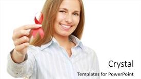  Presentation with hiv aids - Audience pleasing presentation design consisting of young woman with an aids backdrop and a white colored foreground
