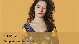  Presentation with confident - Beautiful presentation theme featuring young woman with arms cross backdrop and a  colored foreground