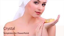  Presentation with young sing woman singing young - Cool new PPT theme with young woman with aroma soap backdrop and a lemonade colored foreground