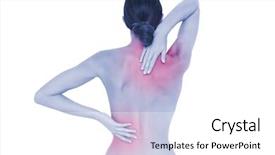 Presentation with back pain - Slides having young woman with back pain background and a white colored foreground
