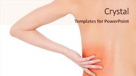  Presentation with back pain - Presentation design featuring young woman with back pain background and a lemonade colored foreground