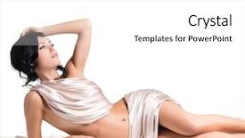  Presentation with beautiful young woman getting face - Beautiful presentation design featuring young woman with beautiful body backdrop and a  colored foreground