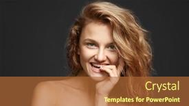  Presentation with hair color - Colorful PPT theme enhanced with young woman with beautiful curly hair of caramel color on dark background backdrop and a red colored foreground