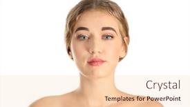  Presentation with white and black woman climbing ladders - Colorful PPT theme enhanced with young-woman-with-beautiful-eyebrows backdrop and a lemonade colored foreground