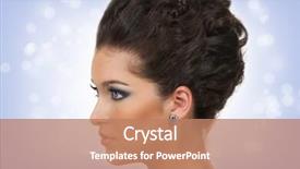 Presentation with sapphire - PPT layouts featuring young woman with beautiful hairstyle make up and sapphire jewelry background and a coral colored foreground