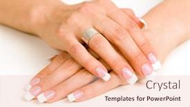  Presentation with nails - Presentation theme having young woman with beautiful long nails background and a lemonade colored foreground