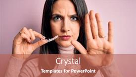  Presentation with blue eyes - Slide deck with young-woman-with-blue-eyes background and a red colored foreground