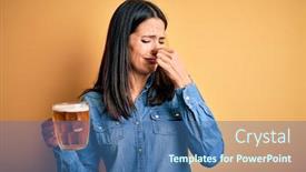  Presentation with blue eyes - Presentation design enhanced with young-woman-with-blue-eyes background and a ocean colored foreground