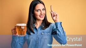  Presentation with blue eyes - Amazing PPT layouts having young-woman-with-blue-eyes backdrop and a ocean colored foreground