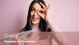  Presentation with pink blue - Amazing presentation having young-woman-with-blue-eyes backdrop and a coral colored foreground