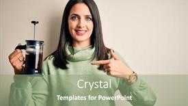  Presentation with coffe - Presentation consisting of young-woman-with-blue-eyes background and a seafoam green colored foreground