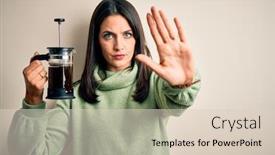  Presentation with blue eyes - Theme featuring young-woman-with-blue-eyes background and a lemonade colored foreground