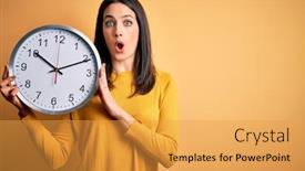  Presentation with blue eyes - PPT layouts enhanced with young-woman-with-blue-eyes background and a yellow colored foreground