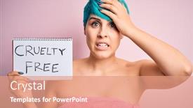  Presentation with fashion - Slide deck with young-woman-with-blue-fashion background and a coral colored foreground