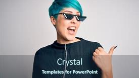  Presentation with happy life - Colorful presentation theme enhanced with young-woman-with-blue-fashion backdrop and a navy blue colored foreground