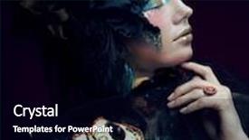  Presentation with carnaval - Beautiful PPT theme featuring young woman with bright make up with carnaval mask backdrop and a black colored foreground