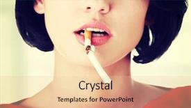  Presentation with cigarette - Beautiful slides featuring young woman with broken cigarette backdrop and a lemonade colored foreground