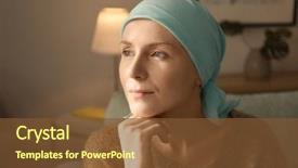  Presentation with cancer - Presentation theme enhanced with young woman with cancer background and a tawny brown colored foreground