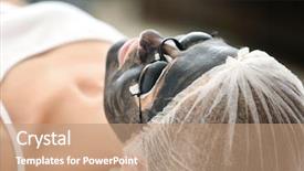  Presentation with carbon - Cool new presentation theme with young woman with carbon nanogel backdrop and a coral colored foreground