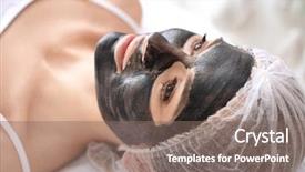  Presentation with carbon - Audience pleasing theme consisting of young woman with carbon nanogel backdrop and a gray colored foreground