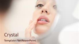  Presentation with mirror - Presentation design featuring young woman with cold sore background and a lemonade colored foreground