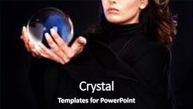  Presentation with crystal ball - Presentation design consisting of young woman with crystal ball fortune telling background and a black colored foreground