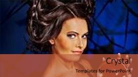  Presentation with crystal ball - Beautiful theme featuring young woman with crystal ball halloween backdrop and a red colored foreground