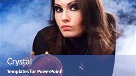  Presentation with crystal ball - Cool new slides with young woman with crystal ball fortune telling backdrop and a teal colored foreground