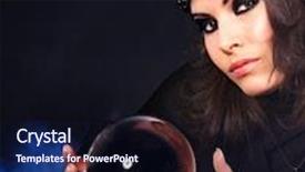  Presentation with crystal ball - Presentation design consisting of young woman with crystal ball fortune telling background and a wine colored foreground