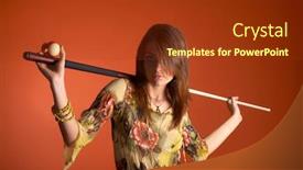  Presentation with young man and a woman - Slide deck with version 20 - academy award - movie ending background and a dark gray colored foreground.