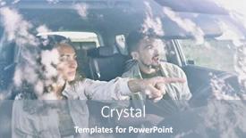  Presentation with rest - Cool new presentation design with young-woman-with-curly-hair backdrop and a gray colored foreground