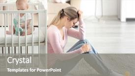  Presentation with young - Slide deck consisting of young woman with cute baby background and a gray colored foreground