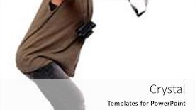  Presentation with safari - Slide deck enhanced with young woman with digital camera dressed on safari suit background and a white colored foreground