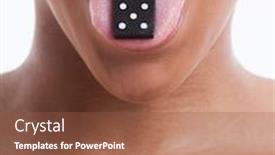  Presentation with domino - Presentation design having young-woman-with-domino background and a tawny brown colored foreground