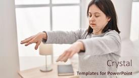  Presentation with down syndrome - Theme enhanced with young-woman-with-down-syndrome background and a  colored foreground