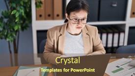  Presentation with down syndrome - Slide set enhanced with young-woman-with-down-syndrome background and a tawny brown colored foreground