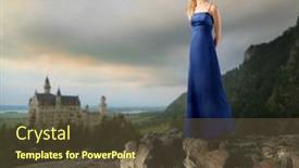  Presentation with castle - Amazing presentation theme having young-woman-with-elegant-dress backdrop and a  colored foreground