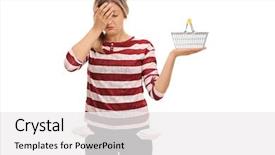  Presentation with empty palm fruit bunch - Cool new slide set with young woman with empty pockets backdrop and a white colored foreground