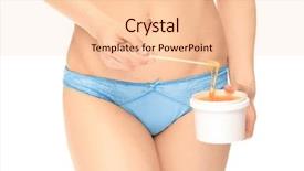  Presentation with zone - Presentation design with young woman with epilated bikini background and a lemonade colored foreground