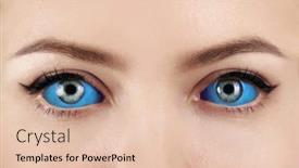  Presentation with tattoo - Cool new slide deck with eyeballs - young woman with eyeball tattoo backdrop and a lemonade colored foreground