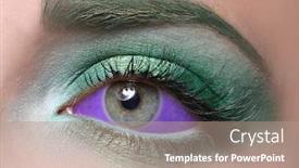  Presentation with earth eyeball - Presentation design consisting of eyeballs - young woman with eyeball tattoo background and a coral colored foreground