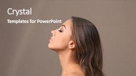  Presentation with color - PPT layouts featuring young woman with eyelash extension background and a gray colored foreground