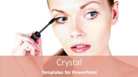  Presentation with eyelashes - Amazing slides having young-woman-with-eyeliner backdrop and a coral colored foreground