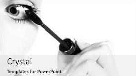  Presentation with eyelashes - PPT theme consisting of cherry blossom or sakura in a park of japan background and a light blue colored foreground